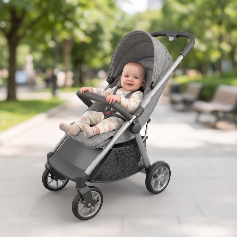 Premium Grey Baby Stroller