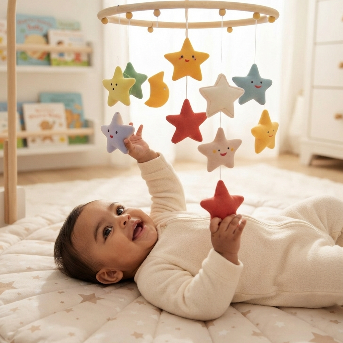 Rainbow Stars Baby Cot Mobile