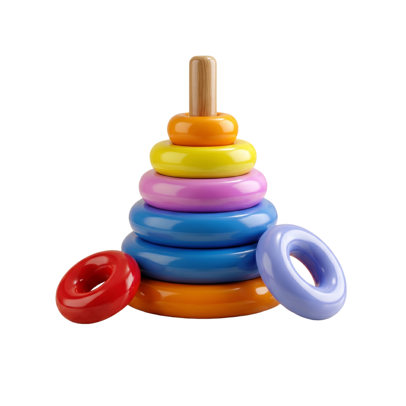 Rainbow Stacking Rings Tower