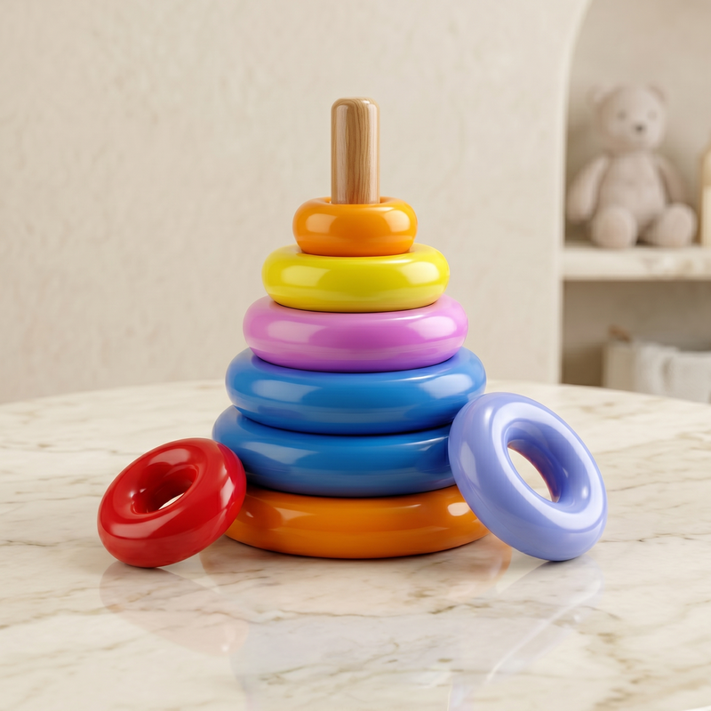 Rainbow Stacking Rings Tower