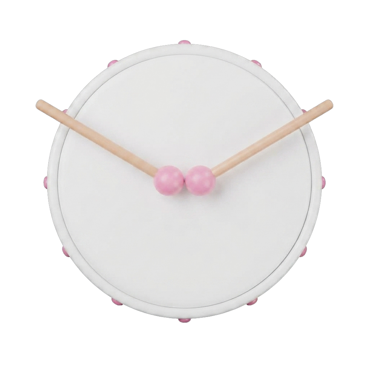 Pink Toy Drum Set with Wooden Drumsticks