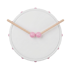 Pink Toy Drum Set with Wooden Drumsticks