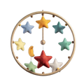 Rainbow Stars Baby Cot Mobile