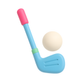 Kids Mini Golf Set sky-blue junior golf club with hot-pink foam grip mint-green collar and cream golf ball on white background