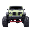 Kids Electric Ride-On Jeep Wrangler matte lime green with 7-slot grille round LED headlights red suspension linkages and chunky off-road tyres