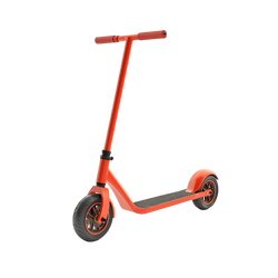 Kids Off-Road RC Scooter three-quarter view orange-red all-metal frame T-bar handlebar chunky knobby tyres and diamond non-slip deck