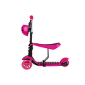 Ladybird 3-in-1 Toddler Scooter side view hot-pink ladybird character body googly eyes antennae polka dot shell removable saddle seat LED wheels