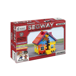 Segway Puzzle House Building Set bold red product packaging box showing completed colourful 3D puzzle house with Segway Personal Mobility Solutions Model Transporter specification