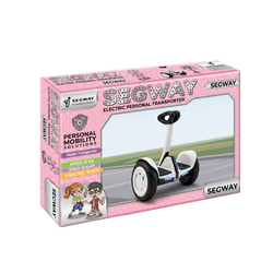 Segway Electric Personal Transporter pink product packaging box showing Range 20KM Speed 15KMH Wheel Size 10 inch Personal Mobility Solutions Model Transporter Electric Personal Transporter specification