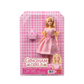 Gingham Girls Picnic Princess Basket Toy Co. pink gingham window box packaging miniature pink white wicker picnic basket Picnic Princess Basket ages 2 plus branding